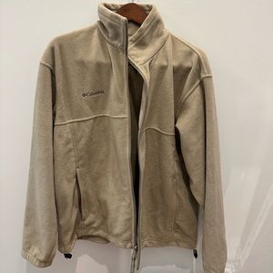 Beige Columbia fleece jacket. Very lightly used with no stains or damage.